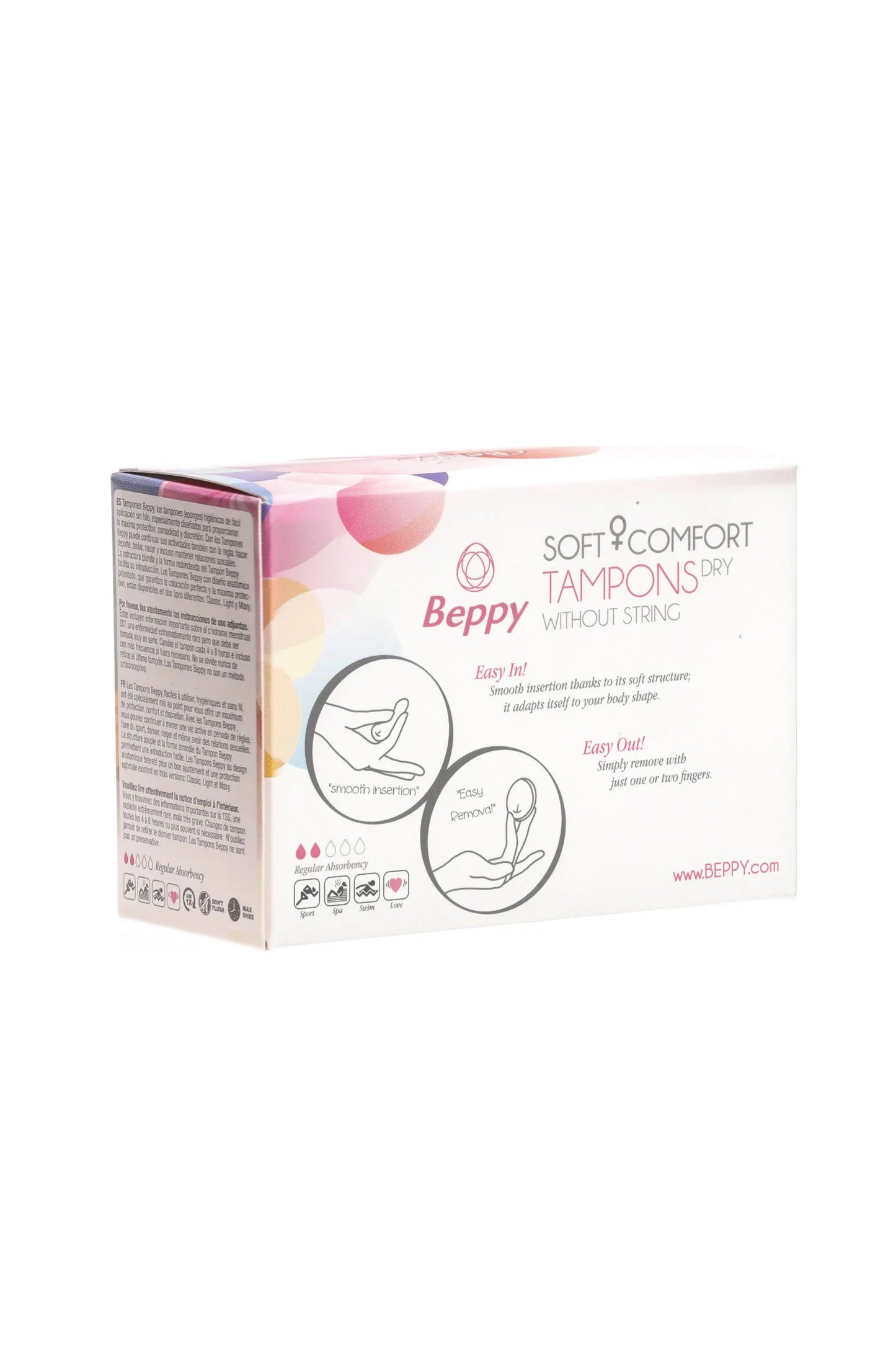 Tampons en mousse sans ficelle 8p Beppy - Love Store Paris