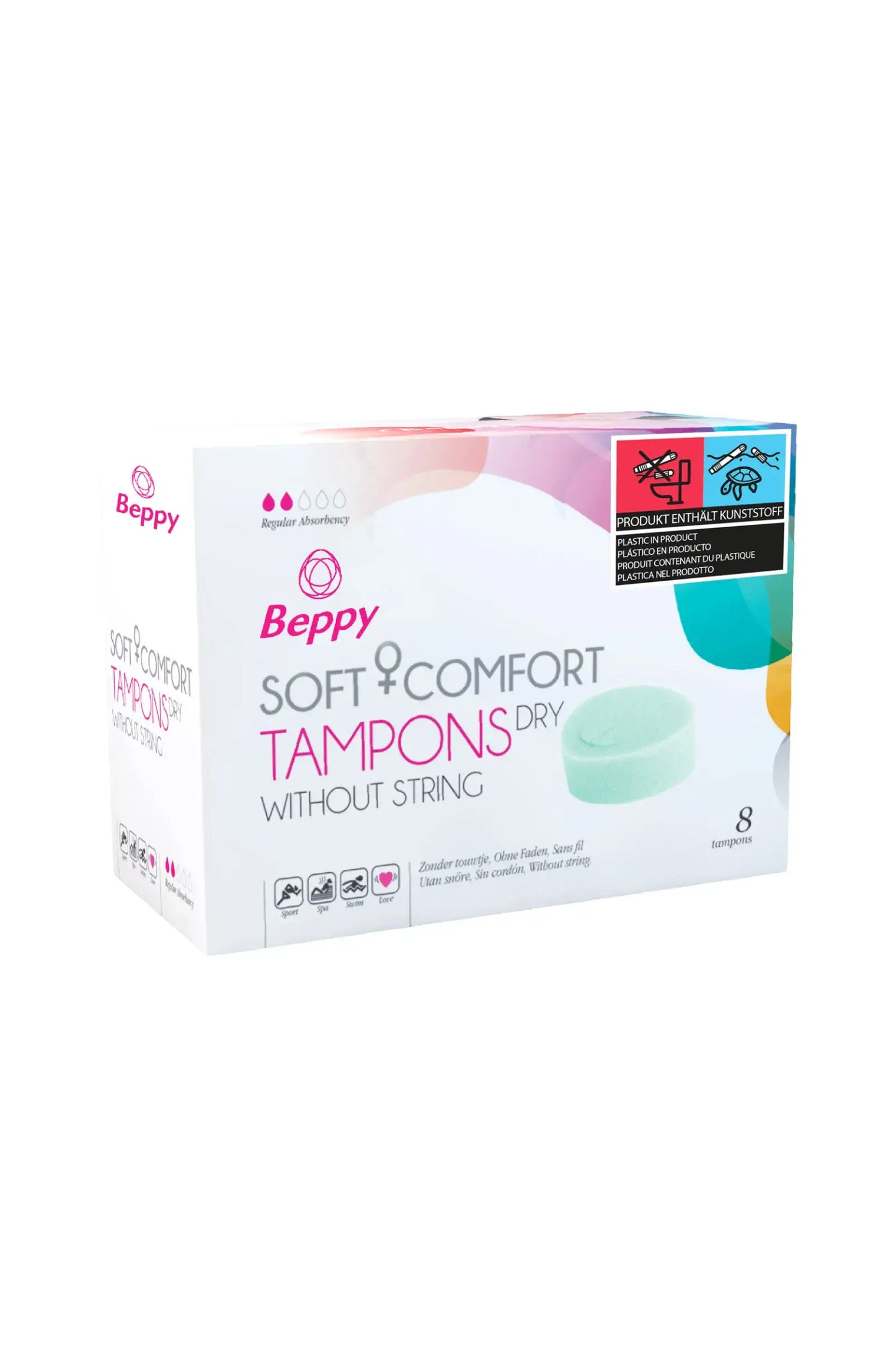 Tampons en mousse sans ficelle 8p Beppy - Love Store Paris