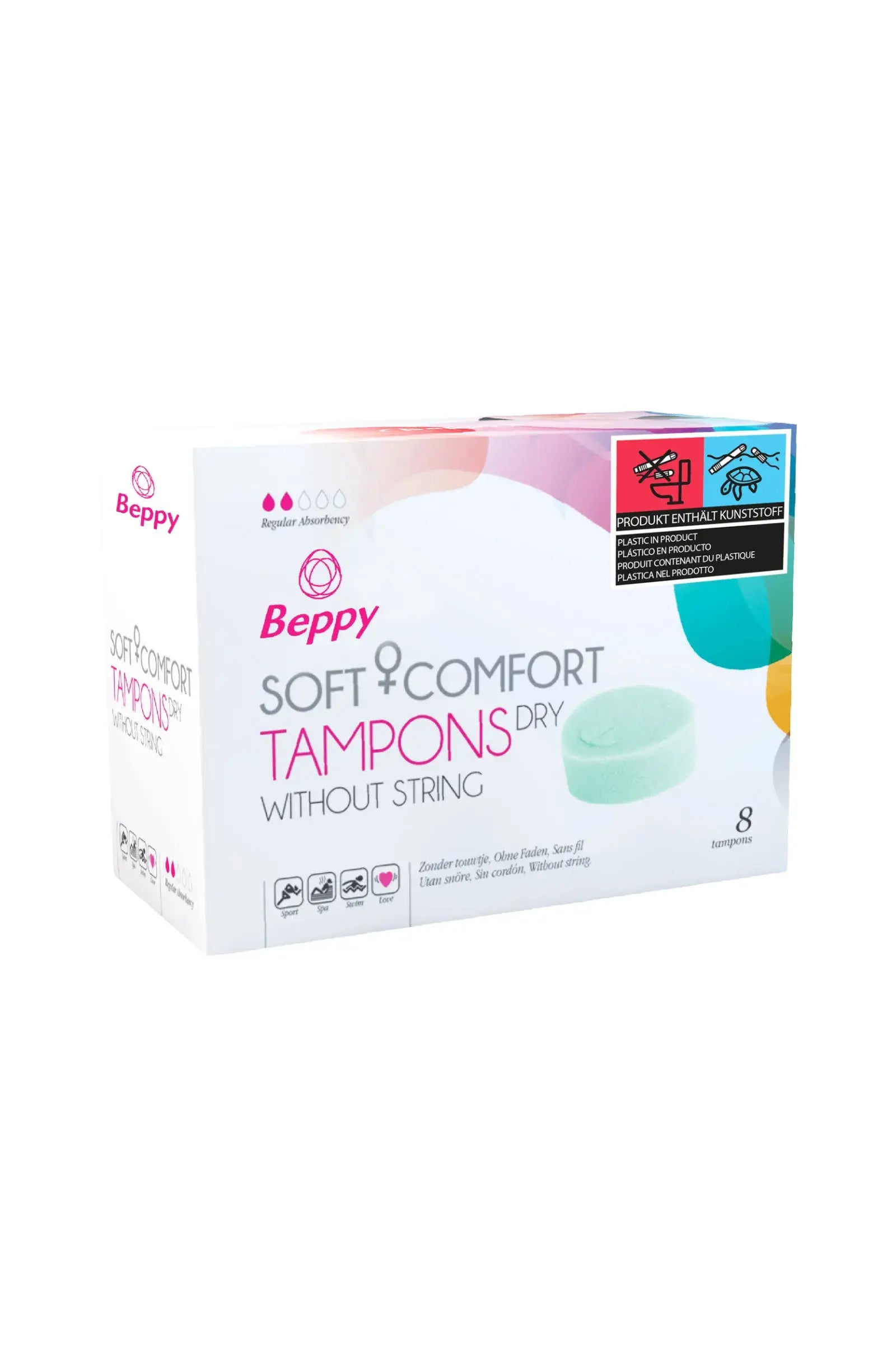Tampons en mousse sans ficelle 8p Beppy - Love Store Paris