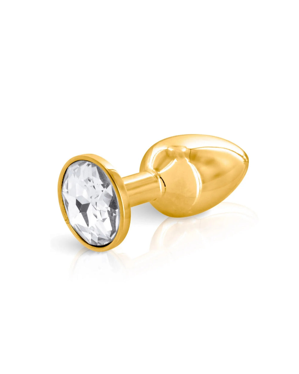 Bijou anal blanc et aluminium doré